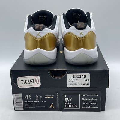 Size 4.5 - Air Jordan 11 Retro Low Closing Ceremony Gold White