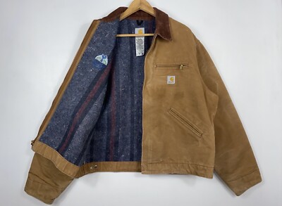 Vintage Carhartt Detroit Jacket J01 Brown Size Large **Read** | eBay