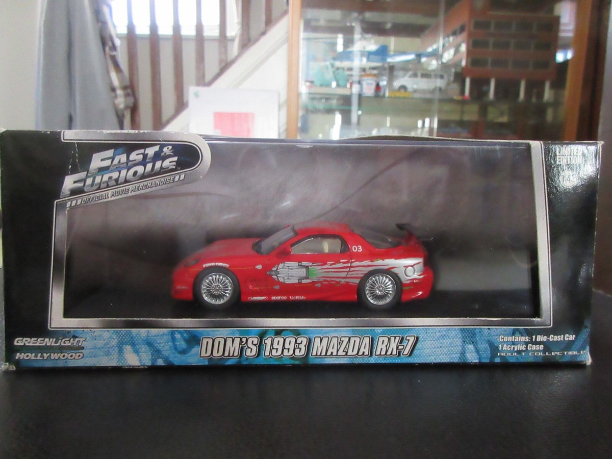 Greenlight 1:43 Fast & Furious 1993 Mazda RX-7 RED Dom's Vin