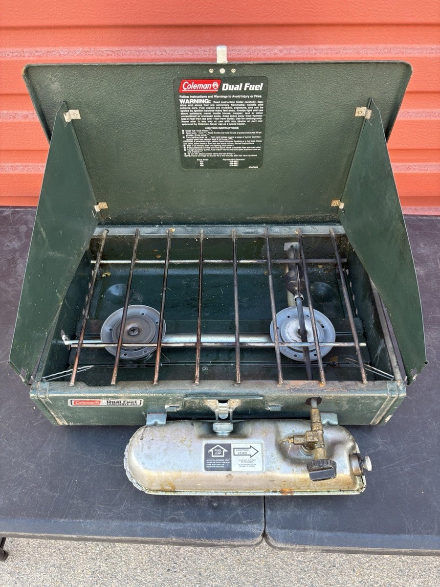 Coleman Camp Stove Two 2 Burner Dual Fuel 424 Beach Grill BBQ MADE