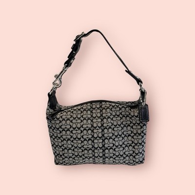 COACH Y2K Vintage Signature Jacquard Logo Leather MINI Hobo Top