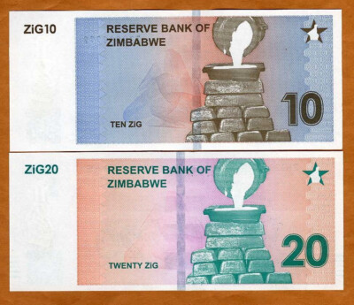 Set Zimbabwe, 10-20 ZiG, 2024, P-New, New Design, ZX-Prefix UNC