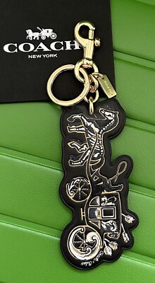 NEW COACH TATTOO CHELSEA HORSE & CARRIAGE LEATHER BAG CHARM KEY