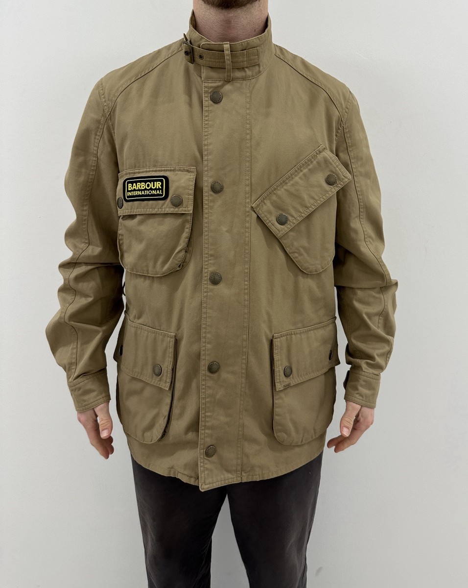 Barbour International Multipocket Washed Twill Bike Moto Jacket