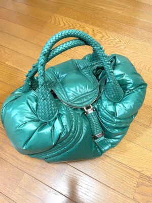 FENDI × MONCLER Spy Hand Bag Leather Green From Japan Used | eBay