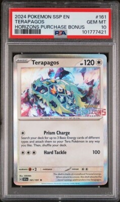 PSA 10 - POKEMON SSP EN 161 TERAPAGOS | PURCHASE BONUS HORIZONS