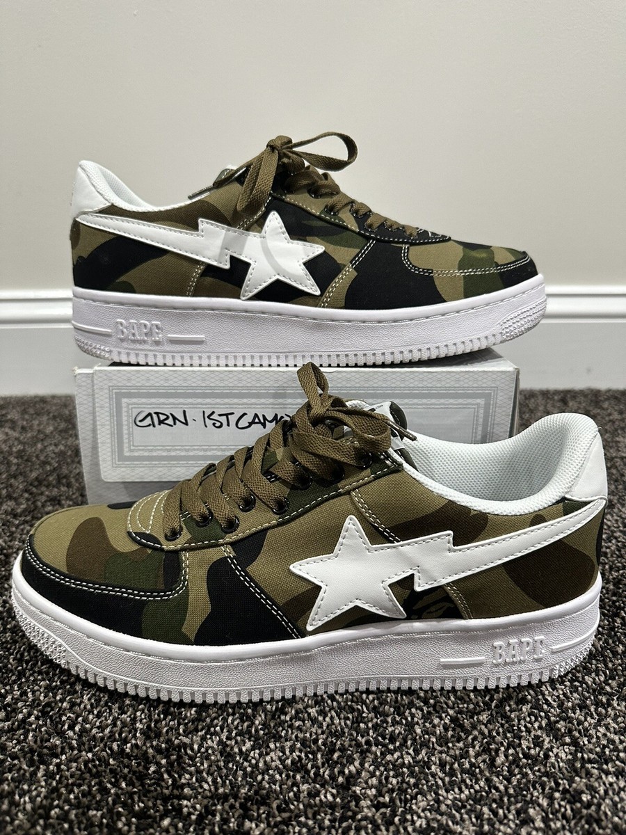 Bape Bapesta A Bathing Ape 1st Green Camo Canvas Low Sneaker | eBay
