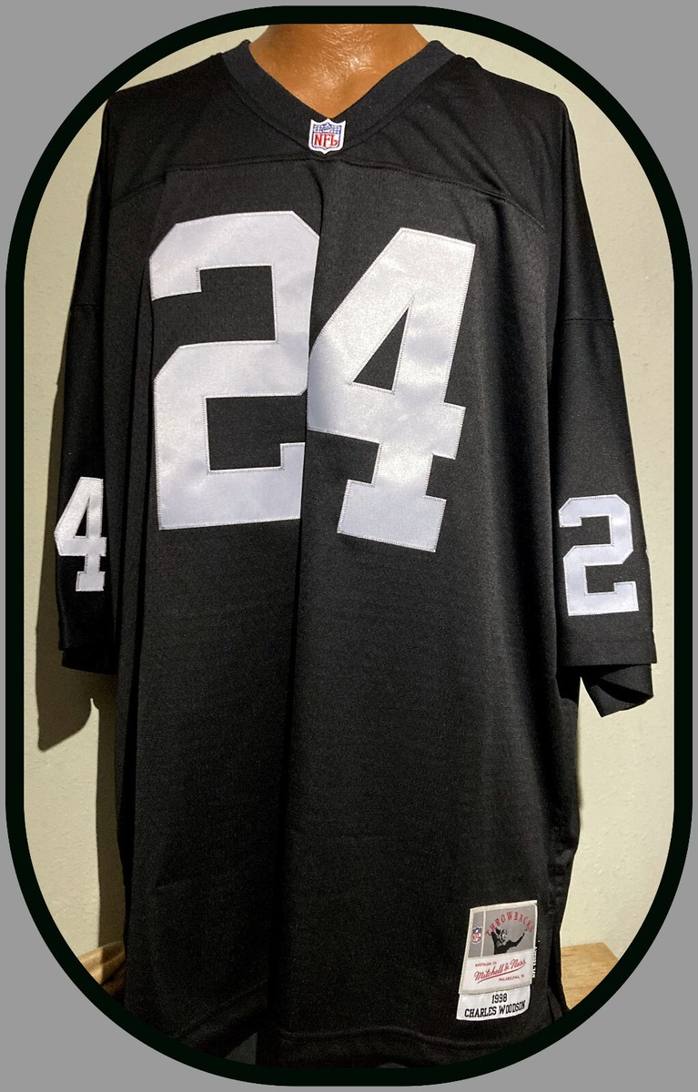 OAKLAND RAIDERS CHARLES WOODSON MITCHELL & NESS 1998 LEGACY JERSEY