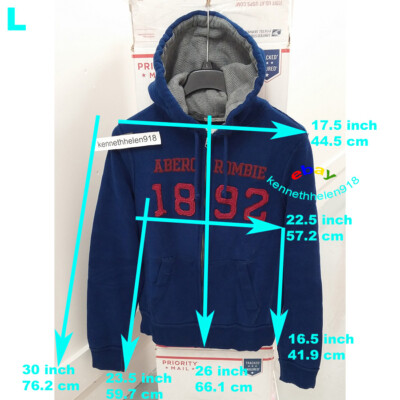 ABERCROMBIE & FITCH ELK LAKE HOODIE SWEATSHIRTS DARK BLUE MENS