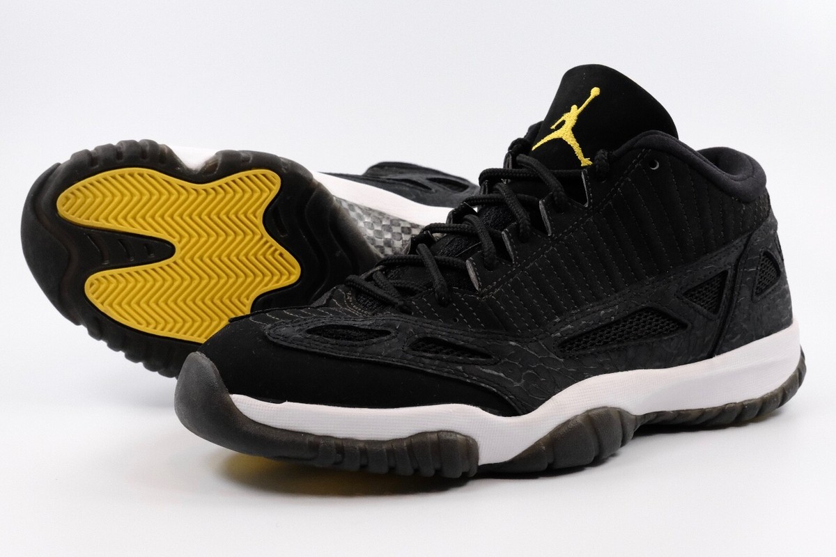 Air Jordan Retro 11 Low ie XI sz 10.5 Black Zest Yellow White