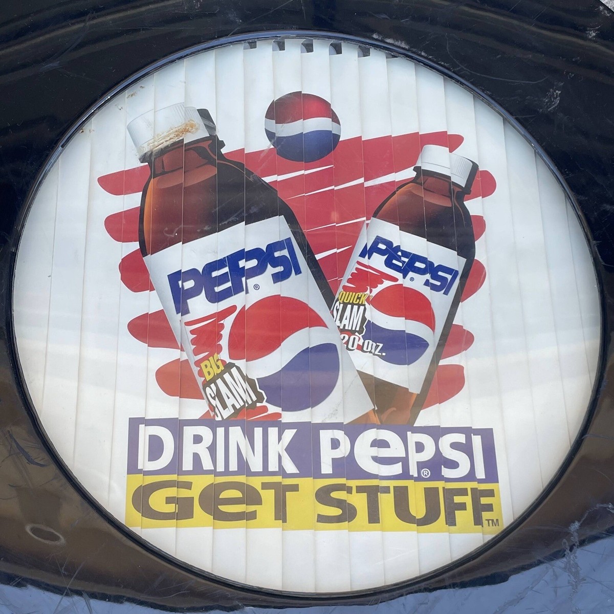 Vintage 90s Drink Pepsi Get Stuff Rotating Changing Sign Soda Coke