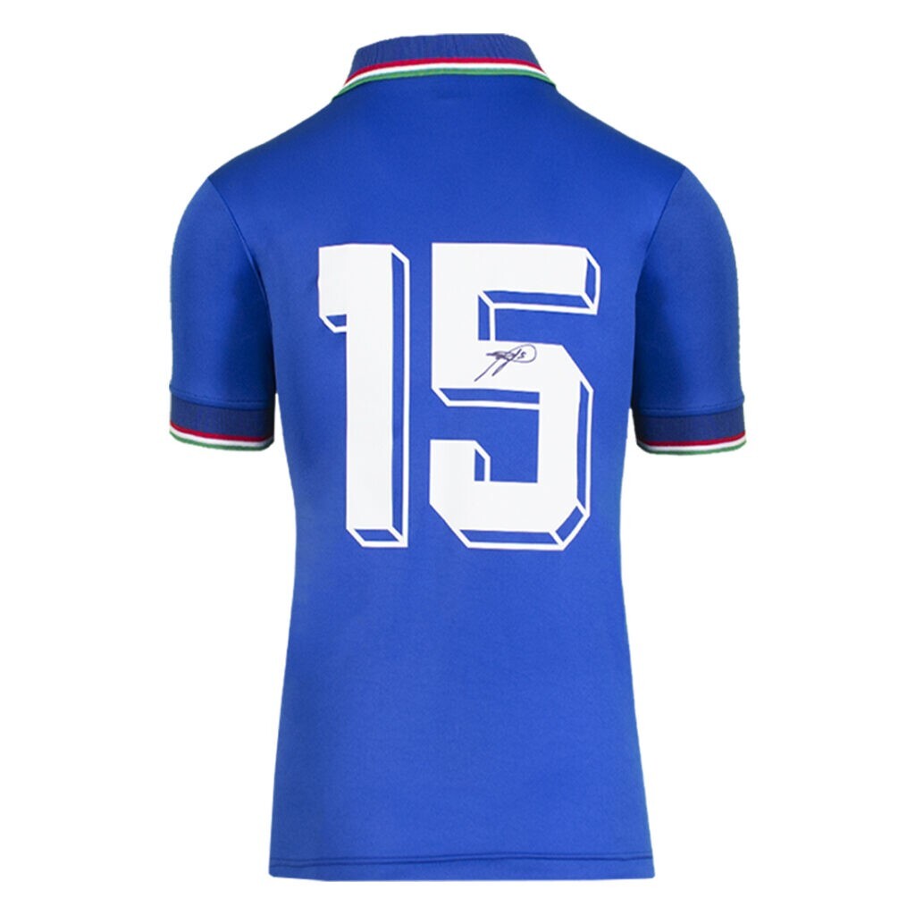 Roberto Baggio Signed 1990 Signed Back Italy #15 Home Jersey Icons