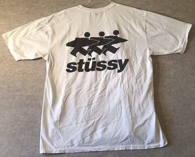Stussy Surf Walk Shirt Adult Men's Large Surfboard White Mullet