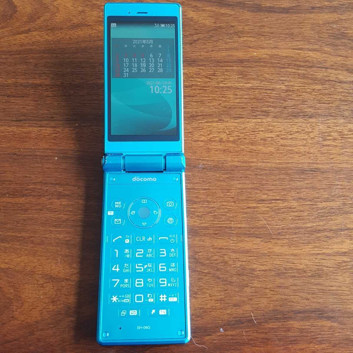 SHARP AQUOS KEITAI SH-06G DOCOMO Android Flip Phone Unlocked Blue