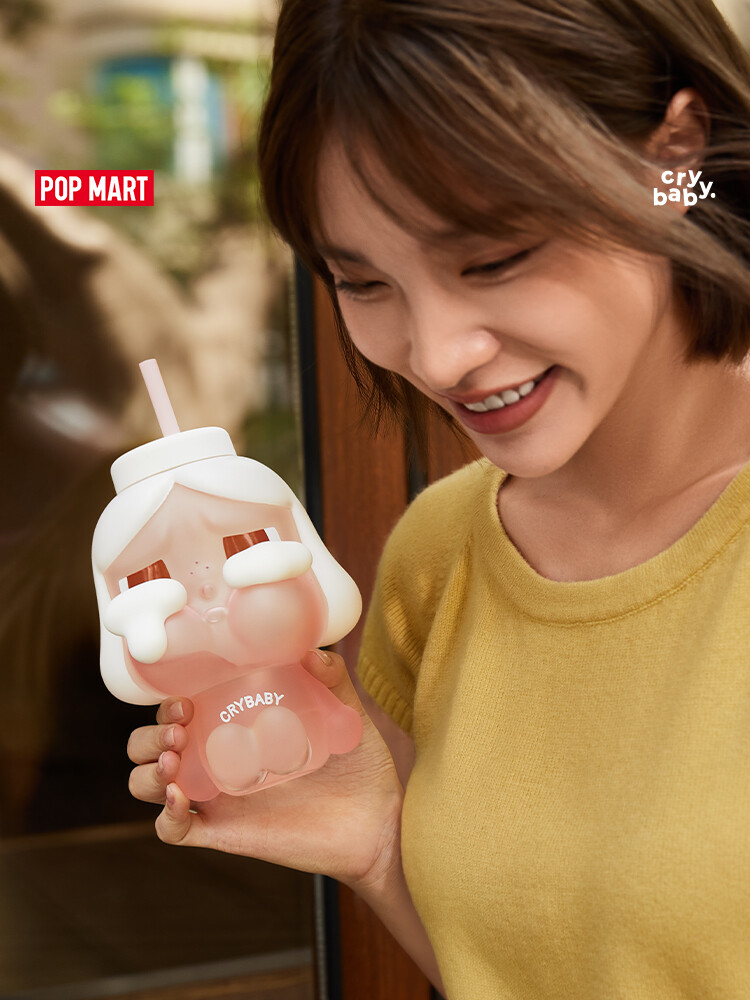 POPMART CRYBABY Tears Factory Series crying again Plush straw cup