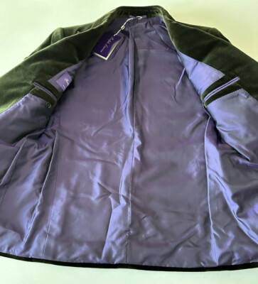 NWT. Ralph Lauren Purple Label Velvet Blazer. Olive Green 38s | eBay