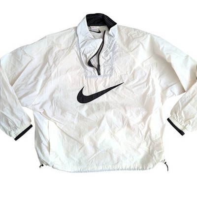 Vintage 90s Nike Big Logo Swoosh Pullover Windbreaker Jacket 1/4