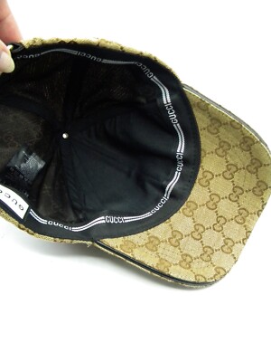 Gucci GG Monogram Web Stripe Beige Hat Size L (C22) | eBay