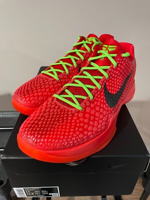 Nike Kobe 6 Protro Reverse Grinch Size 13 FV4921-600 Crimson Black