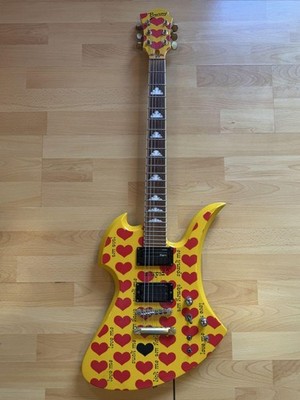 Yellow Heart Guitar Burny MG-145S hide | eBay