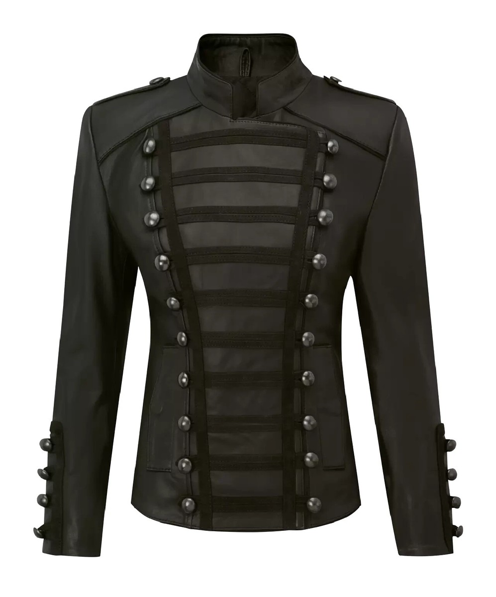 Men Napoleon Military Style Black British Biker Gothic Jacket | eBay