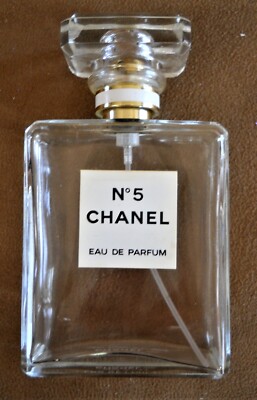 VTG. CHANEL No. 5 Eau de Toilette GLASS BOTTLE EMPTY 3.4oz/100 ml