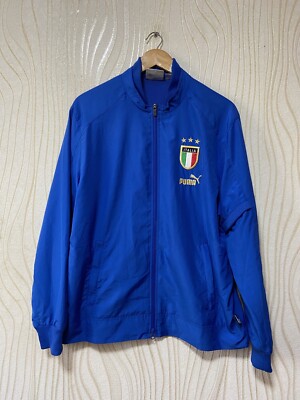 PUMA イタリア代表 06W杯後黄金期中綿フードIN刺繍ロゴジャケット XL紺