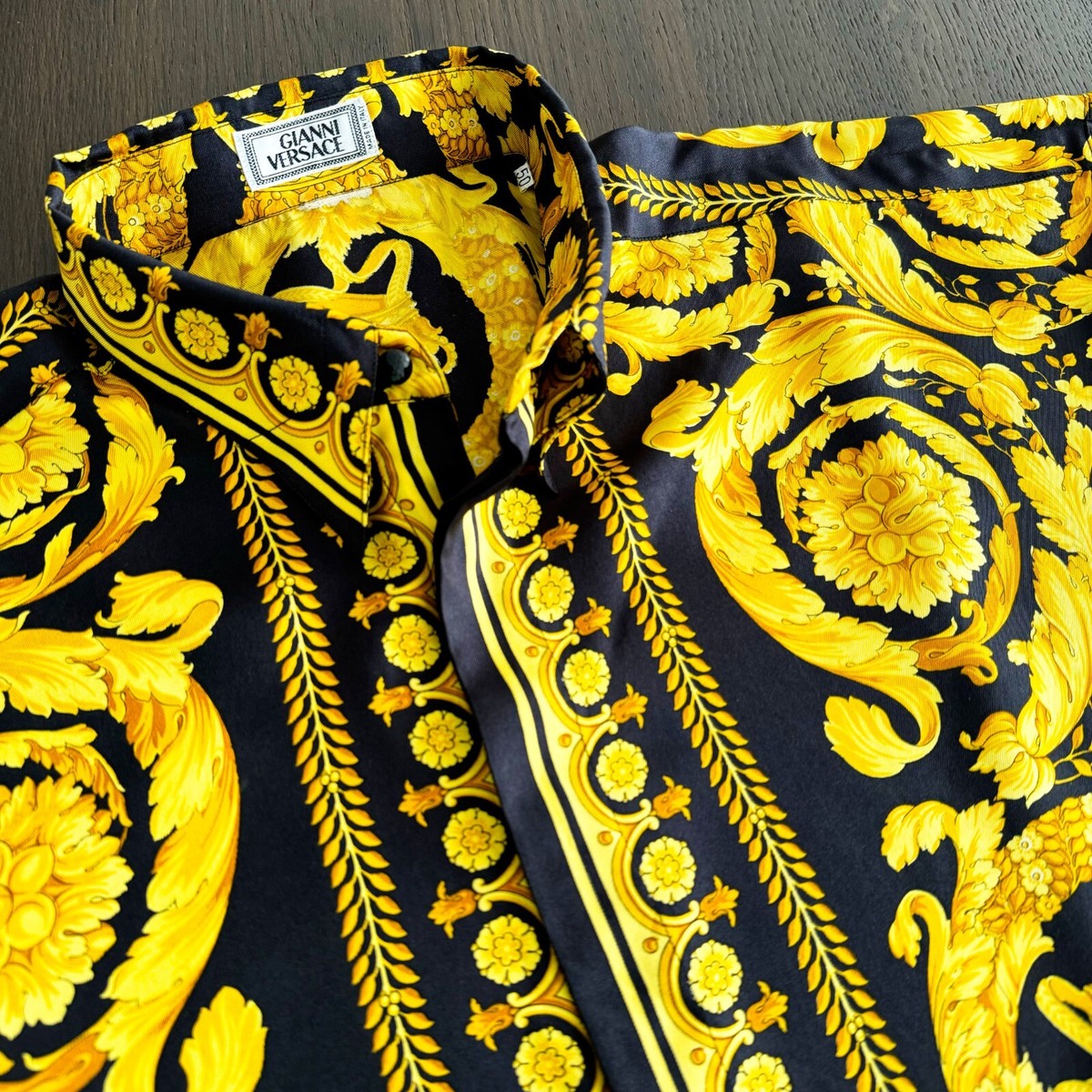 GIANNI VERSACE silk shirt Baroque print size 50 from 1995 | eBay