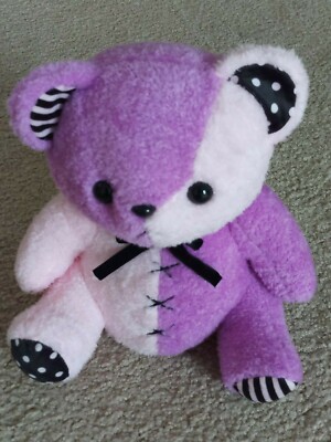 Kumax Moco 25 cm Medium Stitched Bear Purple and Pink Plush NWT | eBay