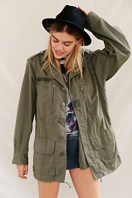 Vintage French army M64 olive field jacket combat coat surplus