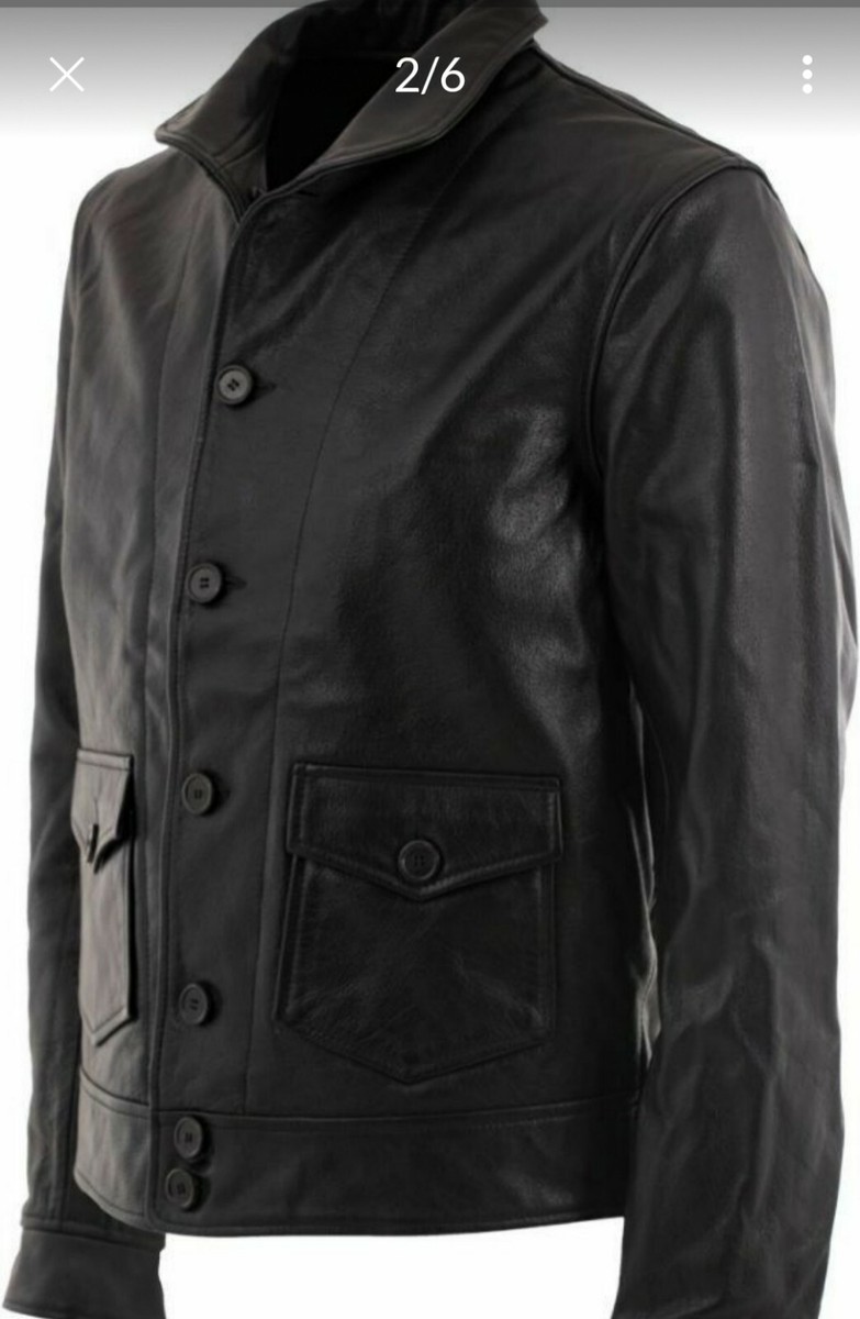 Levis Vintage 1930's Menlo Leather Cossack Jacket Black XL LIMITED