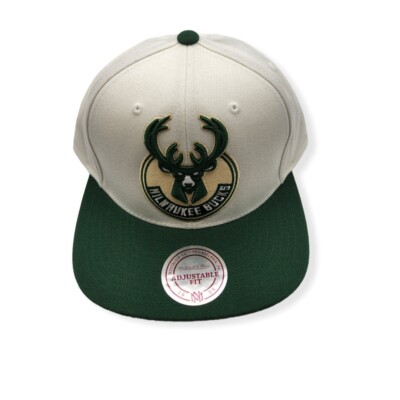 Mitchell & Ness Milwaukee Bucks XL Logo 2T White/Green Adjustable