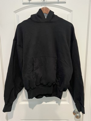 Yeezy Gap Black Perfect Hoodie Size Large Cropped Fit Baggy Y2K