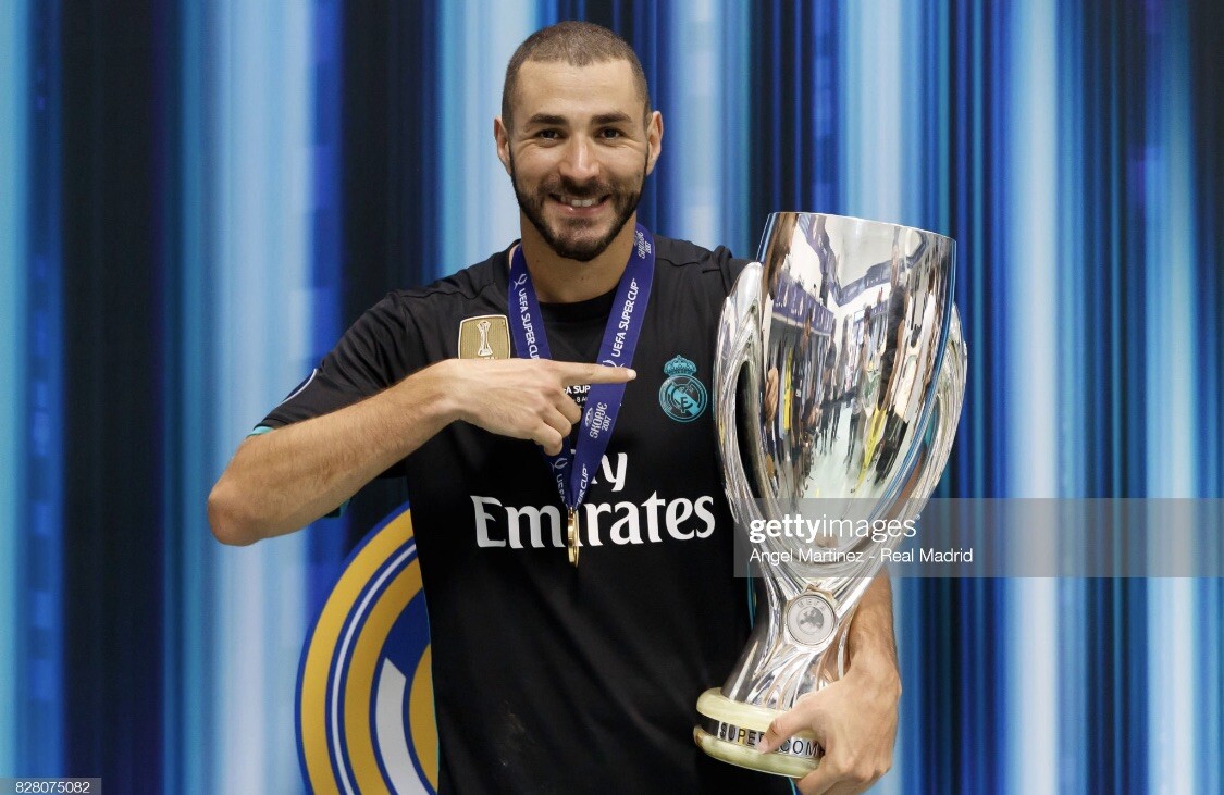 Real Madrid Benzema 8 France Super Cup Jersey Player Issue Adizero