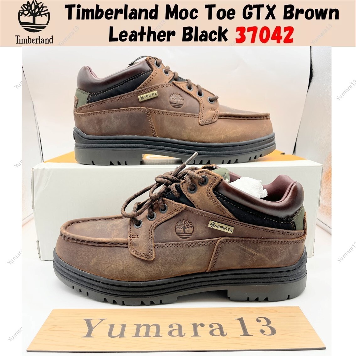 Timberland Moc Toe GTX Brown Leather Black 37042 Men's Size | eBay