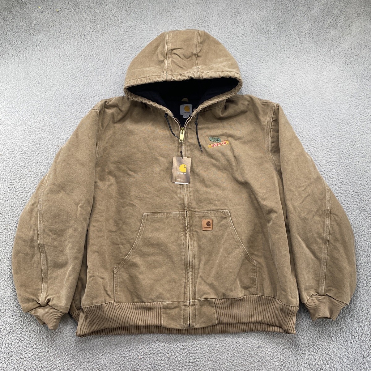 Vintage Carhartt Insulated J130 FRB Dekalb Seed Jacket Brown Men's