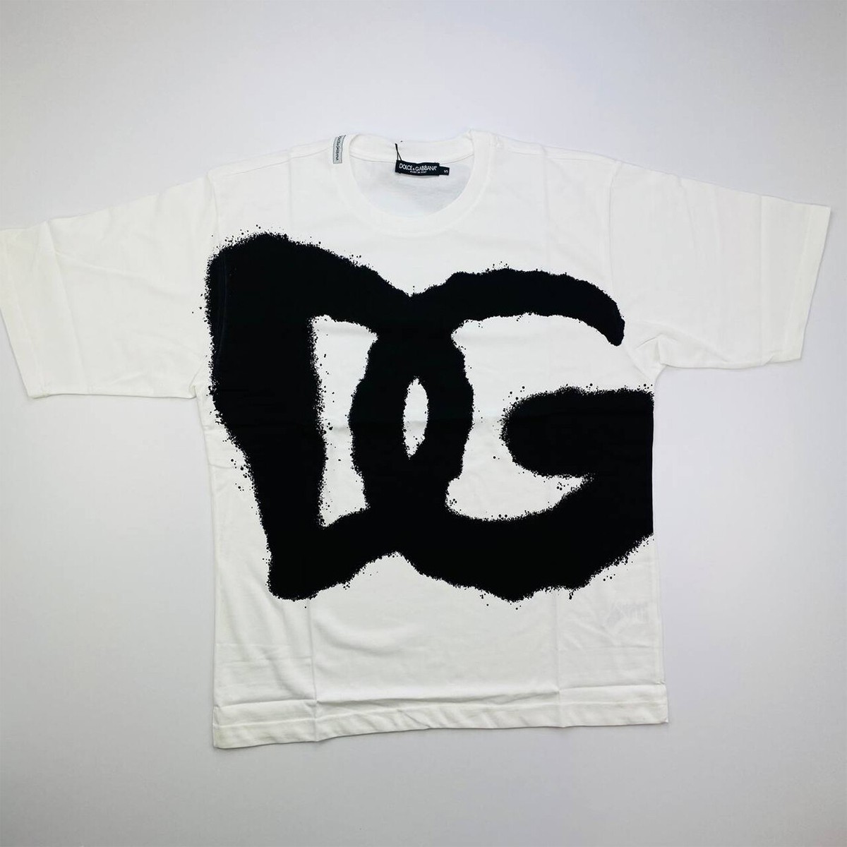 Dolce & Gabbana Graffiti Logo Print Boxy T-shirt Short Sleeve | eBay