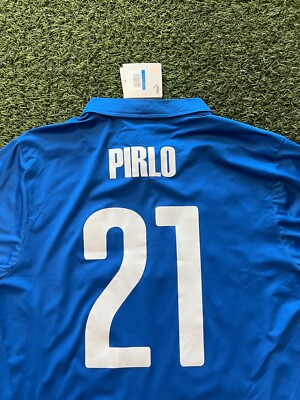 PUMA Italy Home Jersey 2014 #21 Pirlo - Blue | eBay