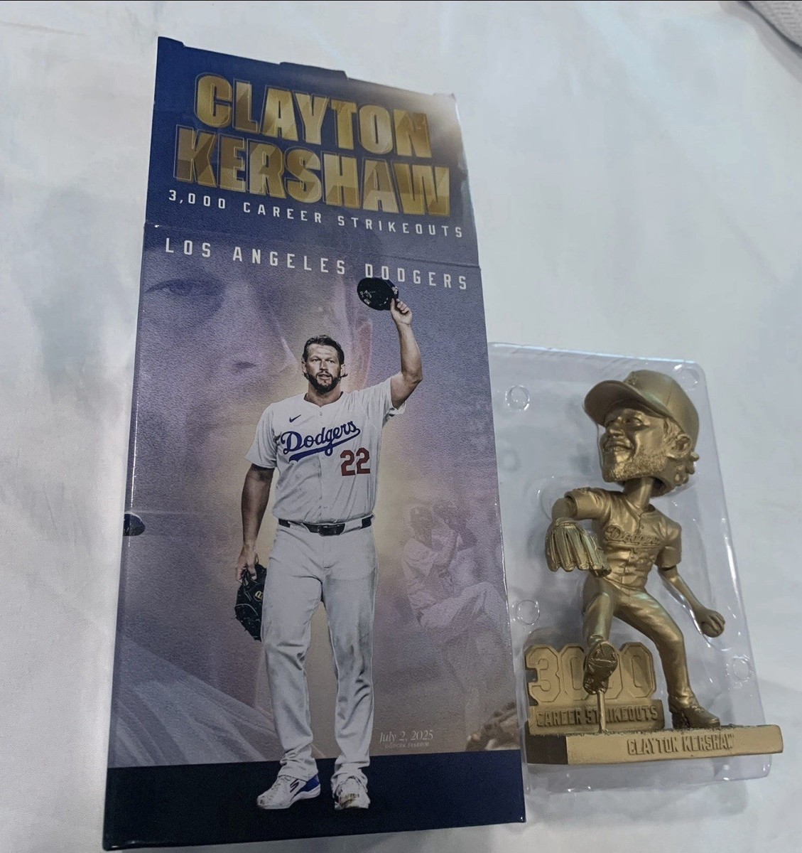 2025 LA Dodgers Clayton Kershaw 3000 Strikeouts *GOLD* Bobblehead