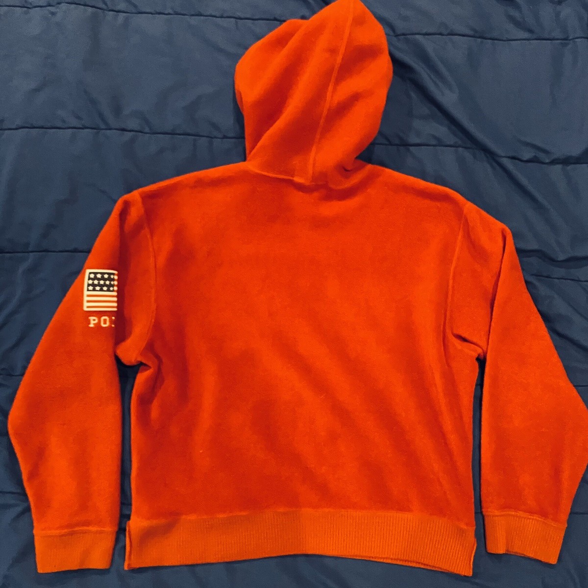 Vintage 90s Polo Sport Ralph Lauren USA Red Fleece Hoodie Men's