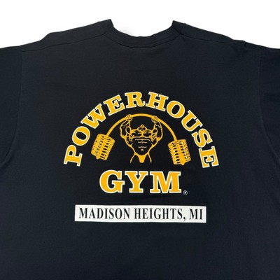 Vintage Powerhouse Gym Shirt Black Single Stitch Mens XL