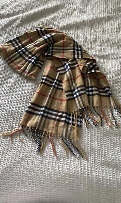 Burberry London 100% Cashmere Classic Plaid 56