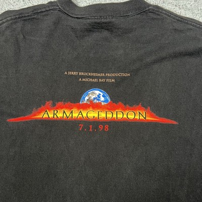 Vintage 1998 Armageddon Movie Promo T-Shirt Black Men's Size XL