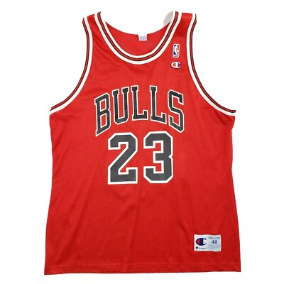 Vintage Champion Michael Jordan Chicago Bulls Red Jersey #23 X