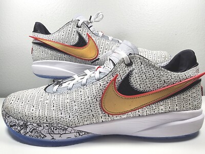 Nike Lebron 20 XX The Debut Basketball Shoes White Gold Black Size