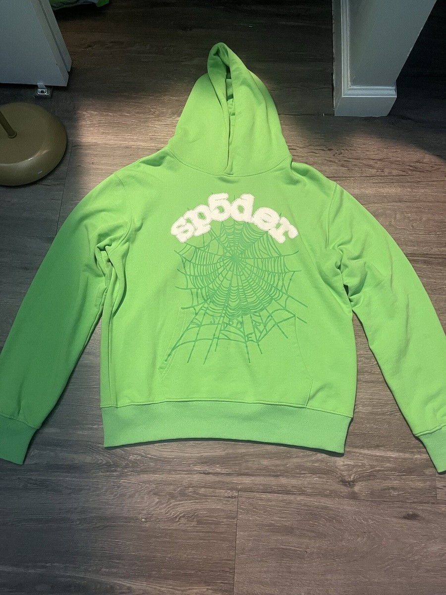 Sp5der Hoodie Lime green size Medium | eBay