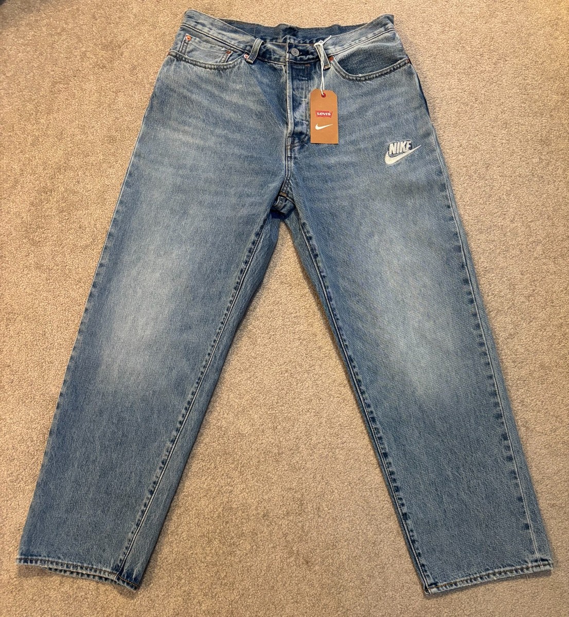 Nike x Levi's Baggy Jeans Blue Denim Size 30X30 | eBay