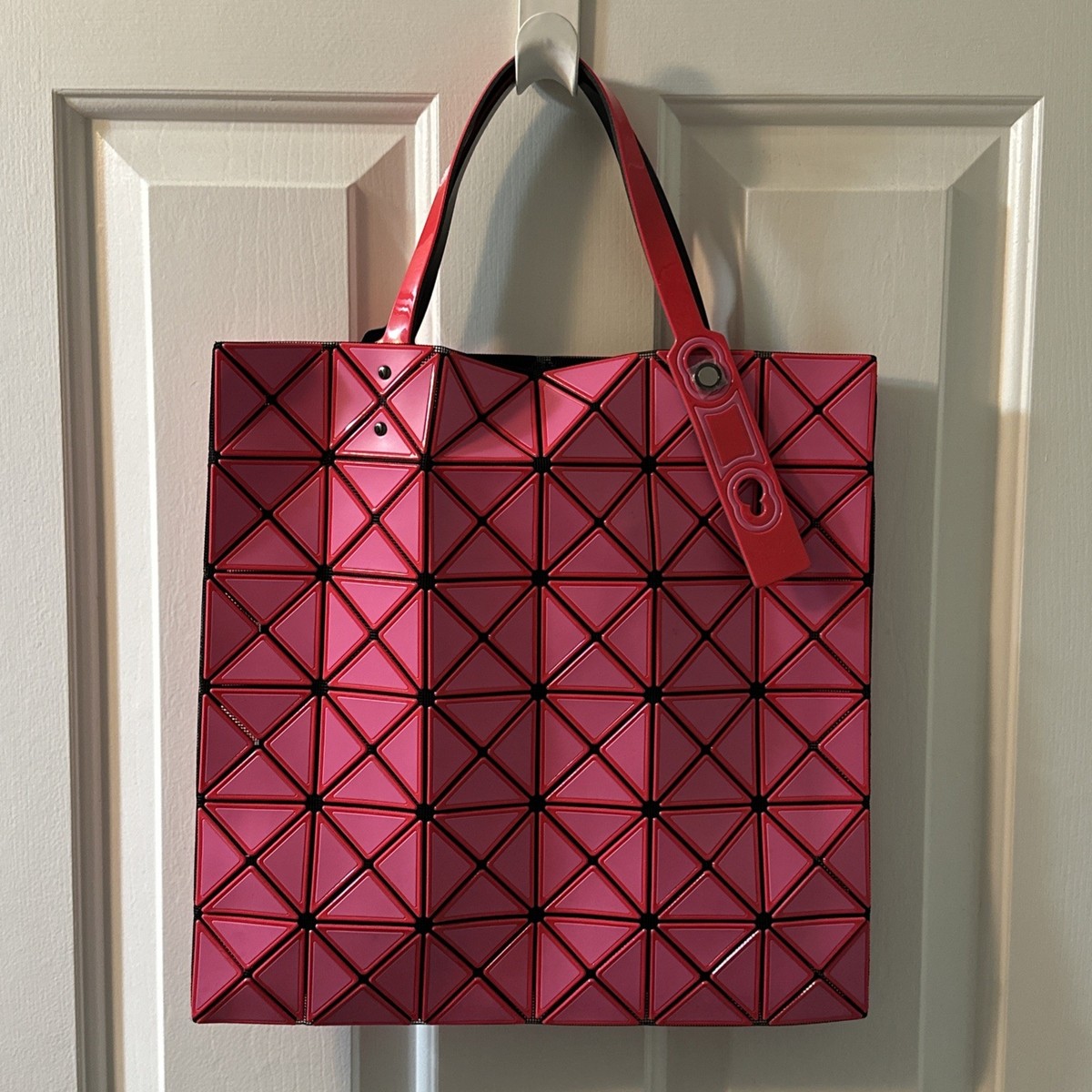 Bao Bao Issey Miyake 2Tone Pink Geometric Tote Bag With Adjustable