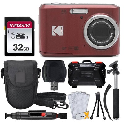 Kodak PIXPRO FZ45 Digital Camera (Red) + 32GB Memory Card + | eBay