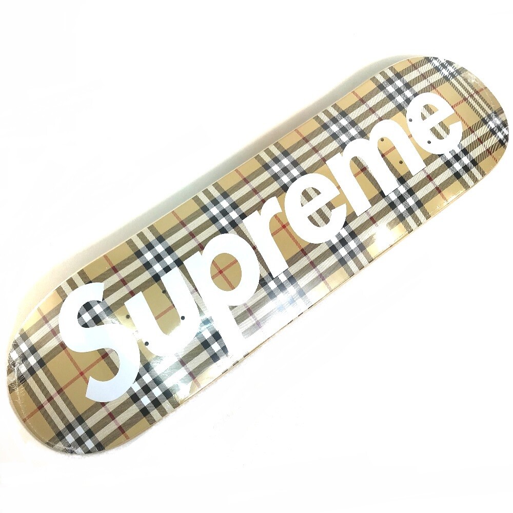 UNUSED SUPREME collaboration Burberry Skateboard Beige deck Wood